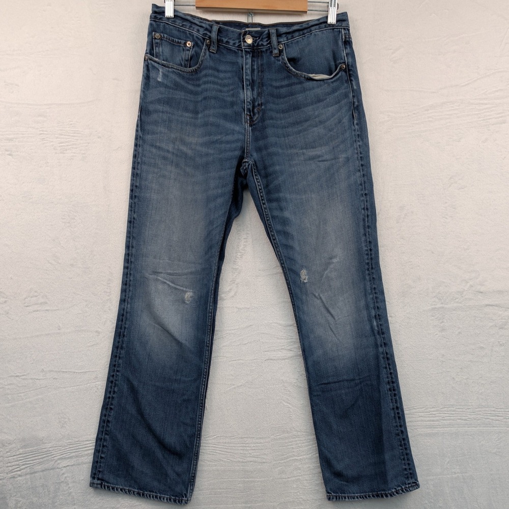 VTG Banana Republic Jeans Mens 33x32 Blue Straight Leg Rugged Workwear Americana